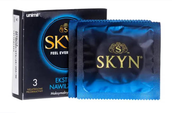 Презервативи Skyn Extra Lubricated Latex Condoms безлатексні (3 шт), фото 1