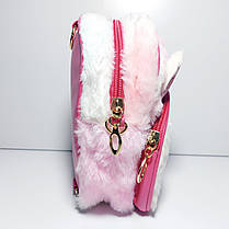 Сумочка- рюкзак мехова дитяча довга регульована ручка, фото 3