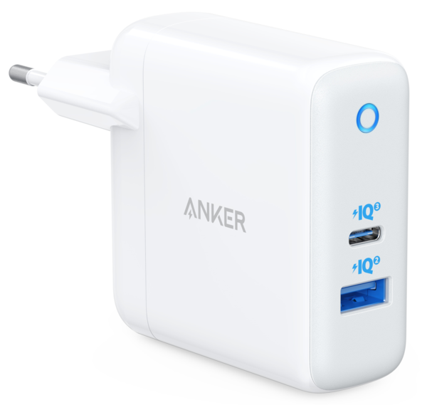 Мережевий зарядний пристрій Anker PowerPort+ Atom III 45 W USB-C + 15 W USB-A White (A2322G21)