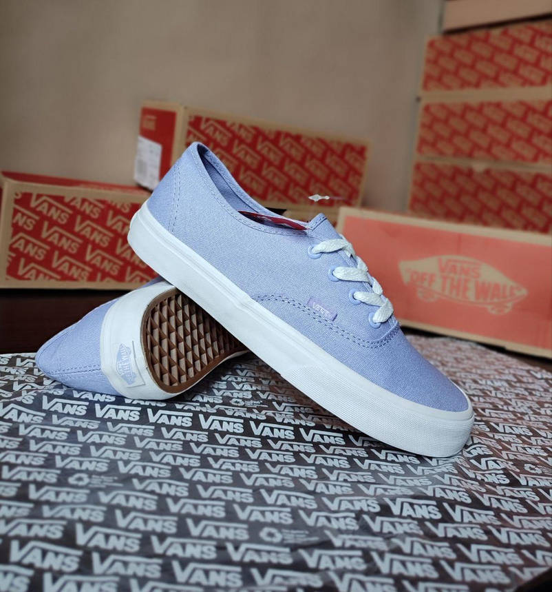 VANS Authentic Light BLUE кеди крипери світло сині на білій підошві текстиль унісекс кросівки, фото 1