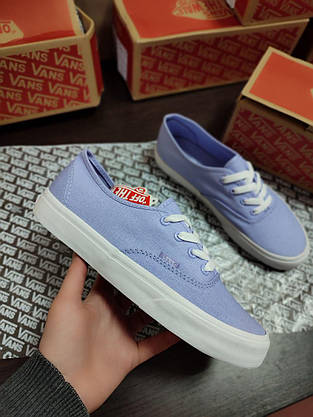 VANS Authentic Light BLUE кеди крипери світло сині на білій підошві текстиль унісекс кросівки, фото 4