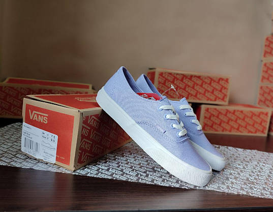 VANS Authentic Light BLUE кеди крипери світло сині на білій підошві текстиль унісекс кросівки, фото 3