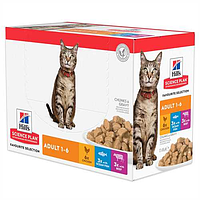 Hills Feline Adult Perfect Wet Cat Food для кошек, с курицей, рыбой, говядиной Мульти Пак, 12х85г 1 уп