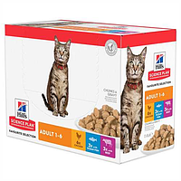 Hills Feline Adult Perfect Wet Cat Food для кішок, з куркою, рибою, яловичиною Мульти Пак, 12х85г 1 уп