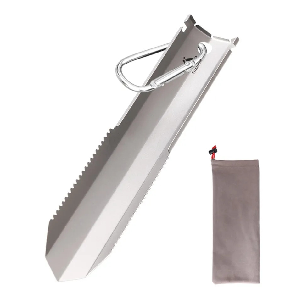 Лопатка титанова Taruor Titanium + карабін з чохлом, фото 1