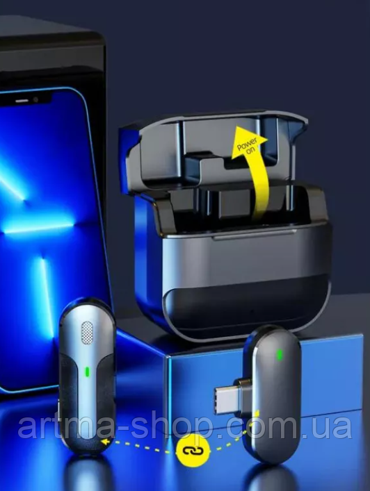 Мікрофон бездротовий VERON M8L петличний для Iphone (Lightning) для інтерв'ю для блогерів Plug&Play