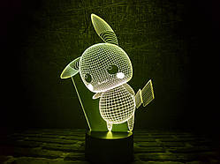 3D світильник нічник з пультом "Пікачу" 3DTOYSLAMP