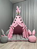 Вігвам Кольорові Зайчики БОНБОН Повний комплект, вігвам для дівчинки, вігвам для дітей, дитячий вігвам, дитячий намет, вігвам, фото 6