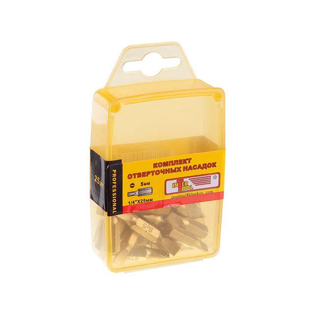 Комплект викруткових насадок 5 мм 1/4" x 25 мм INTERTOOL VT-0033, фото 1