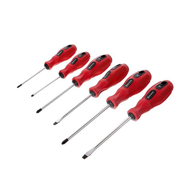 Набір викруток 6 од. (SL3*75, SL5*100, SL6*125, PH0*75, PH1*100, PH2*125), CrV, Ergo-design INTERTOOL VT-2005, фото 1