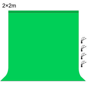 Фон студійний тканинний Puluz PU5207G green Chroma Key 2х2м