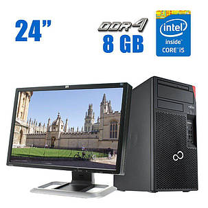 ПК+Монітор Fujitsu Esprimo P757 MT/ Core i5-7400/ 8 GB RAM/ 240 GB SSD/ HD 630 + HP LP2475w 24" 1920x1200, фото 1