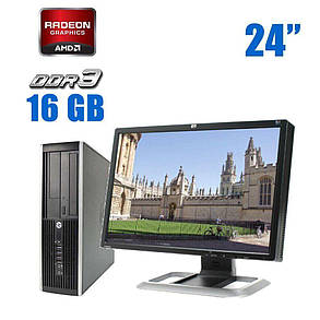 ПК+Монітор HP Compaq 6200 Pro SFF/ i3-2100/ 16GB RAM/ 480GB SSD/ Radeon HD 8490 1GB+HP LP2475w 24" 1920x1200, фото 1