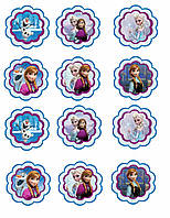 Фроузен 1 капкейк Вафельна картинка 