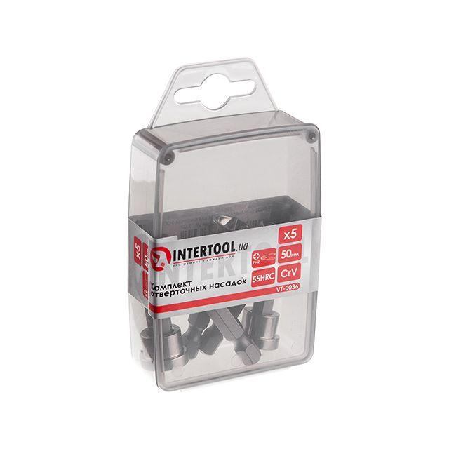 Комплект викруткових насадок SL4/PH2 1/4"x75 мм INTERTOOL VT-0036, фото 1