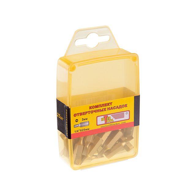 Комплект викруткових насадок 3 мм 1/4" x 25 мм INTERTOOL VT-0031