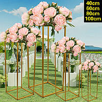 4 шт. металлическая свадебная подставка для цветов прямоугольник геометрическая подставка для цветов