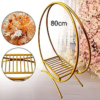Круглая металлическая двойная подставка для свадебного торта, цветов, золото, Ø 80 см Baby Shower