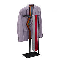 Современная элегантная вешалка для костюмов на стойке с перекладиной, сталь/дерево, 106,5 x 45,5 x 20 см