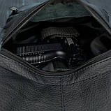 Тактична шкіряна сумка з кобурою, чоловічий месенджер, барсетка - чорний слінг, чоловіча сумка через плече, фото 2