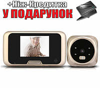 Мини домофон LESHP Vision Doorbell QR-09 Золотой