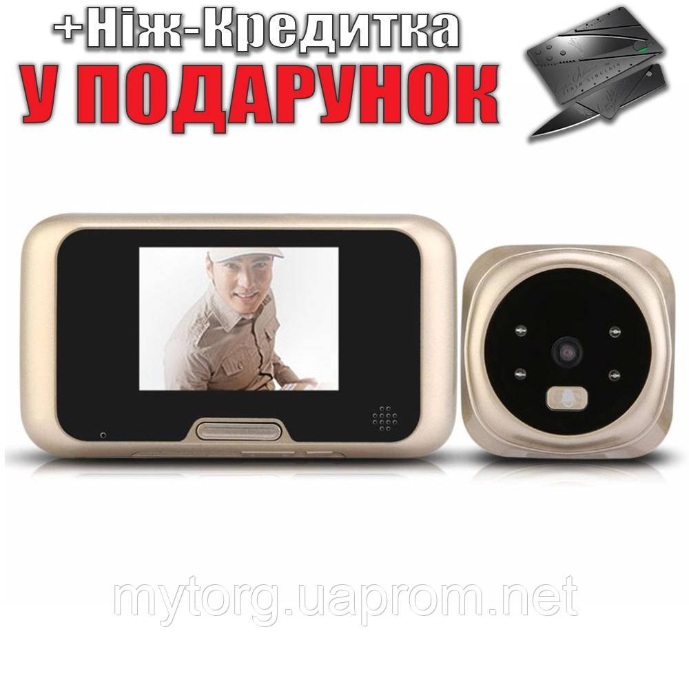 Мини домофон LESHP Vision Doorbell QR-09 Золотой - фото 1 - id-p674506755