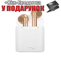 Стерео гарнитура Rovtop i7s Bluetooth беспроводная Зототой