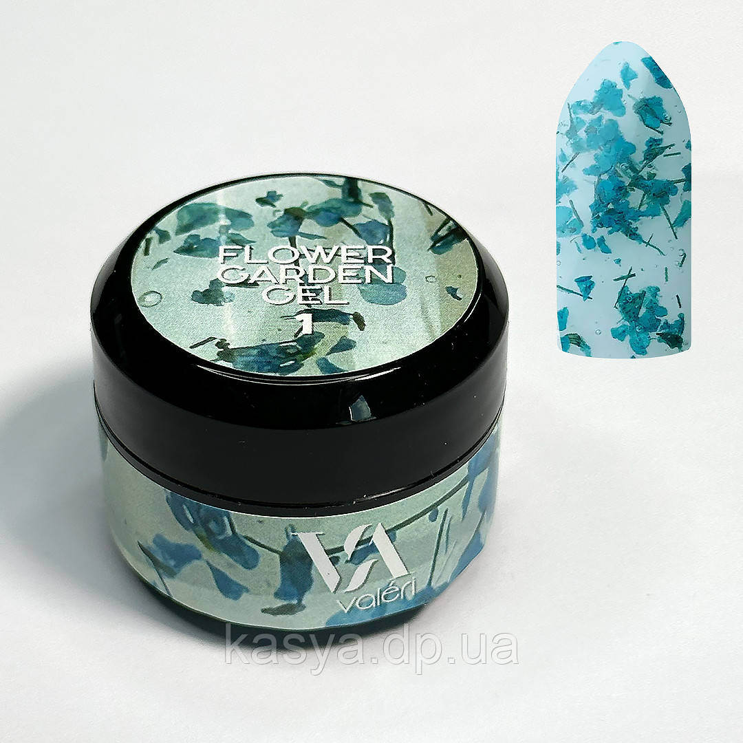 Гель для дизайну Valeri Flower Garden Gel № 1 із сухоцвітом