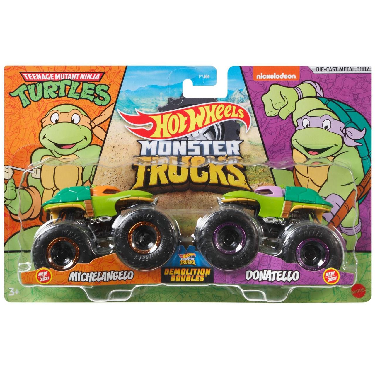 Hot Wheels Monster trucks GTJ53 Ніндзя Черепашки Teenage Mutant Ninja Turtles набір позашляховиків 1:64 Scale M