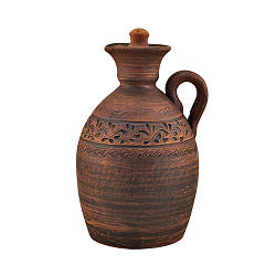 Пляшка глиняна для алкоголю 2 л (декор) KR5148-2