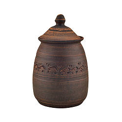 Банка (бочка) глиняна 1л (декор) KR5144-2