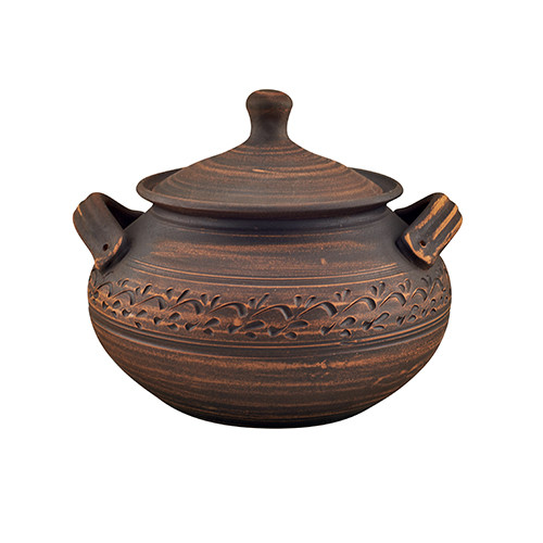 Кашник гончарний 2,5л з ручками (декор) KR5133-2, фото 1