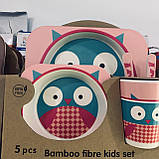Набір дитячого посуду антибактеріальний бамбук, фото 6
