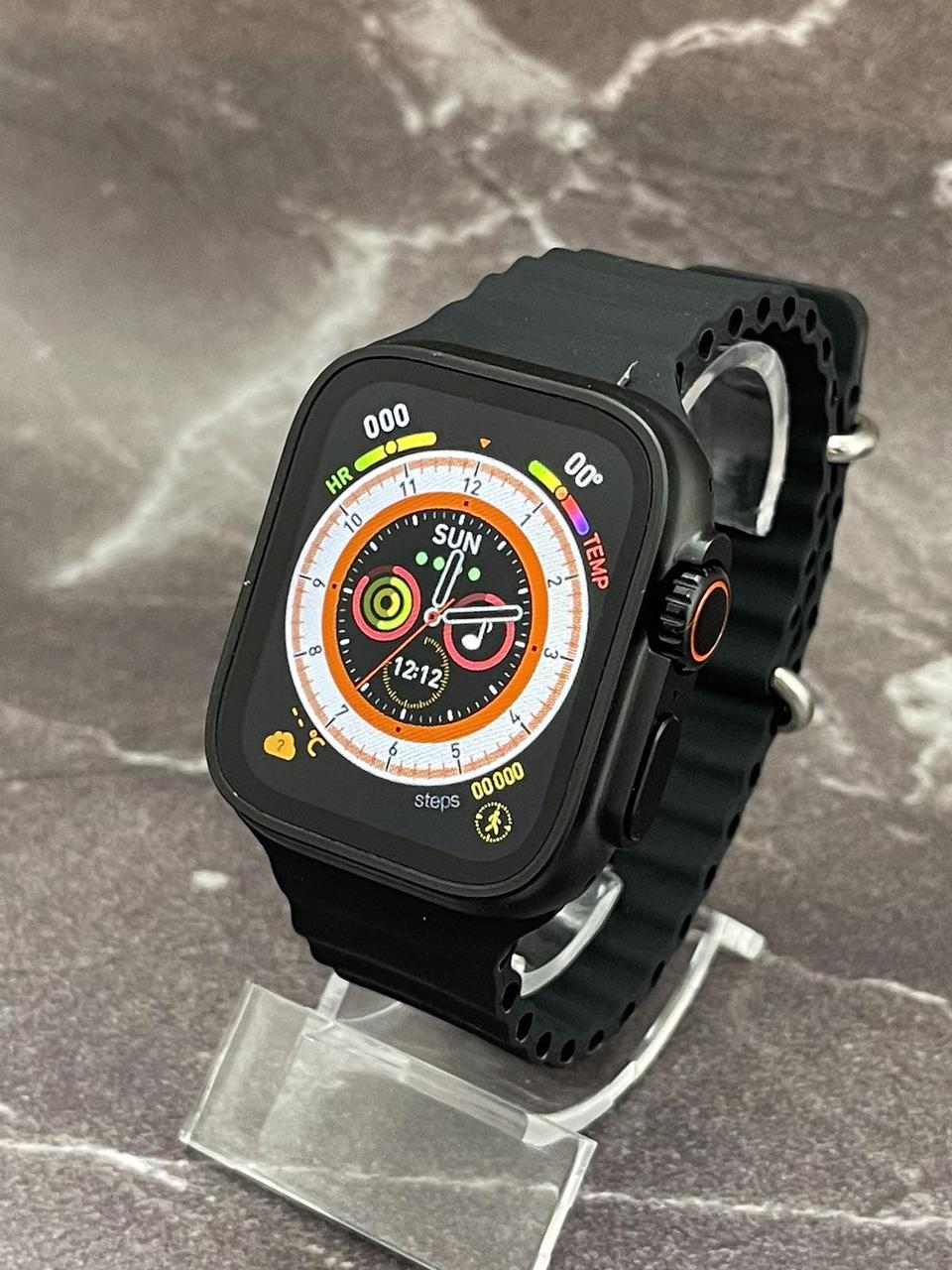 Розумний смарт-годинник Smart Watch W&O X8 Ultra Max 49 mm електронний з магнітною зарядкою і мікрофоном чорний