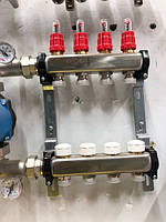 Колектор з витратоміром та термостатичними клапанами - 1"х 9 вих.MADE IN ITALY