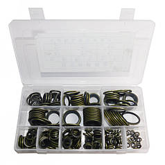 Шайби латунні з гумовим ущільнювачем Ø6-30 мм / набір із 245 шт (в-во S.I.L.A. AC) SL11.245PCS