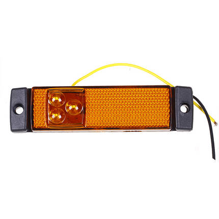 Ліхтар бокового габариту LED (3 крапки) жовтий (з проводами) 0011.3731, фото 1