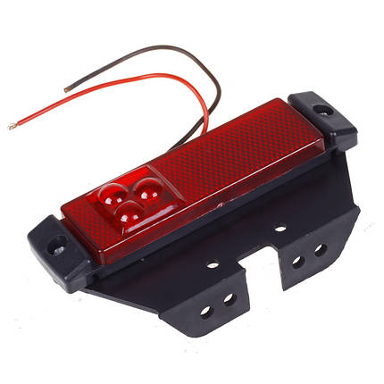 Ліхтар бокового габариту LED (3 крапки) червоний з кронштейном (з проводами) 0011.3731-05, фото 1