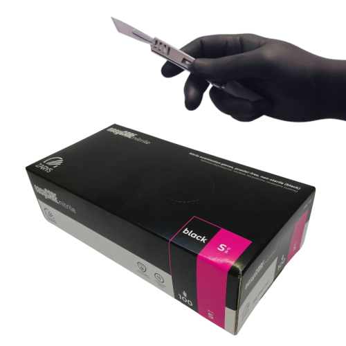 Рукавички нітрилові easyCare black ZARYS - 50 пар/уп, S, фото 1