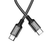 Кабель HOCO X14 Type-C to Type-C 60W, 1m, nylon, aluminum connectors, Black