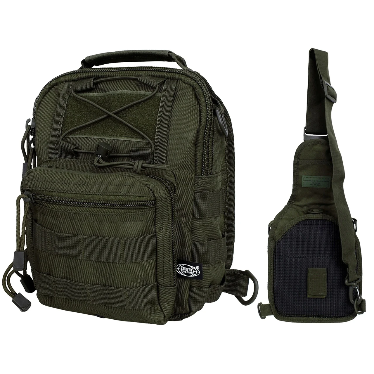 Сумка рюкзак тактична через плече MFH Shoulder Bag Molle 7 л OD Green 30700B, фото 1