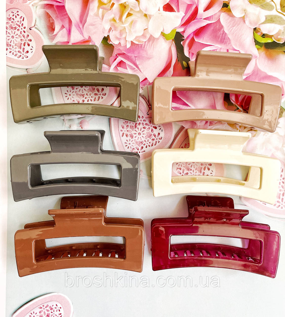 Краби для волосся 8,5 см пластик 12 шт./пач., фото 1