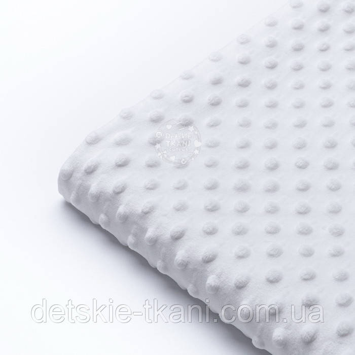 Клаптик плюшу minky білого кольору, розмір 65*160 см, фото 1