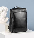 Шкіряний рюкзак чоловічий міський. Чоловічий рюкзак для ноутбука з натуральної шкіри Рюкзак для хлопця (чорний), фото 4
