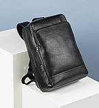 Шкіряний рюкзак чоловічий міський. Чоловічий рюкзак для ноутбука з натуральної шкіри Рюкзак для хлопця (чорний), фото 7