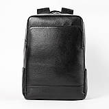 Шкіряний рюкзак чоловічий міський. Чоловічий рюкзак для ноутбука з натуральної шкіри Рюкзак для хлопця (чорний), фото 2