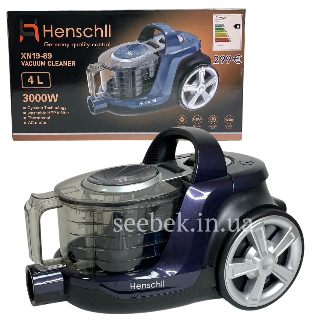 Мощный пылесос с колбой 4 л для дома Henschll XN19-89 фиолетовый ...