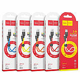 Кабель HOCO X21 Plus USB to Micro 2.4A, 0.25m, silicone, silicone connectors, Black+Red, фото 5