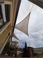 Навіс туристичний 3х3х3 м тент вітрило для кафе саду затінювальний водовідштовхувальний бежевий оксфорд 150 г/м2