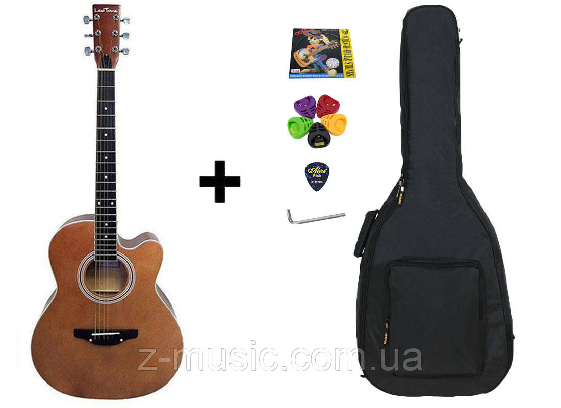 Гітара акустична Trembita Leotone L-01 Nat (чохол, медіатор, каподастр, струна, ключ), фото 1
